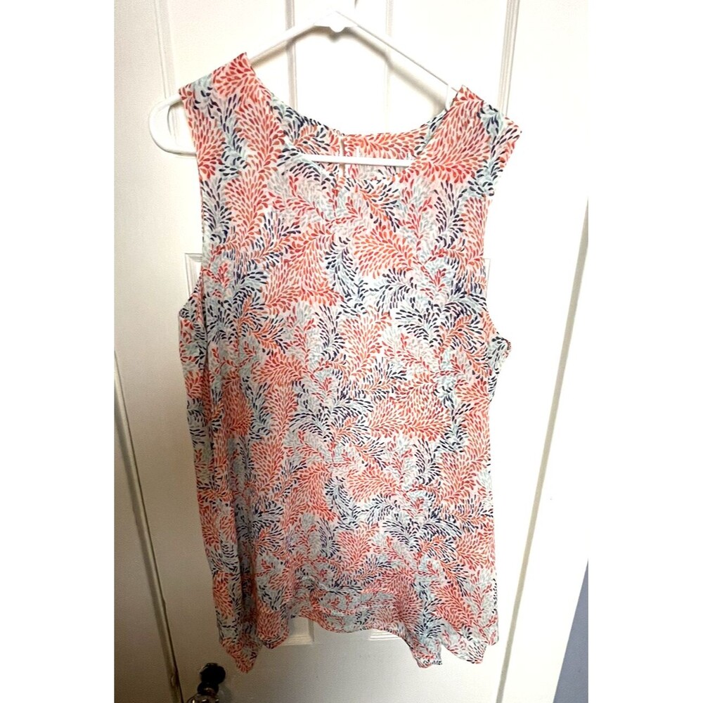 Two Layer Sheer Sleeveless Top, size large, lined, handkerchief hem boho beachy
